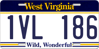 WV license plate 1VL186