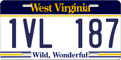 WV license plate 1VL187