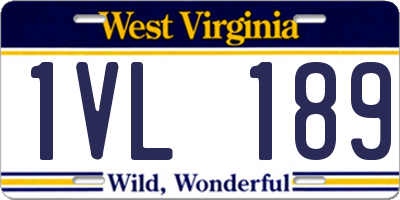 WV license plate 1VL189