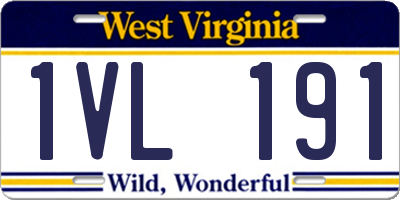 WV license plate 1VL191
