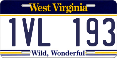 WV license plate 1VL193