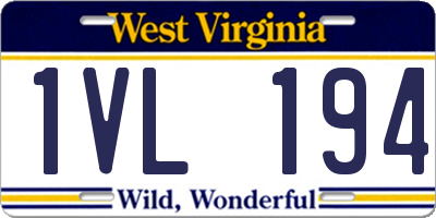 WV license plate 1VL194