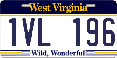 WV license plate 1VL196
