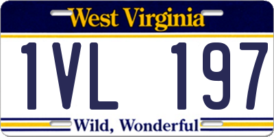 WV license plate 1VL197