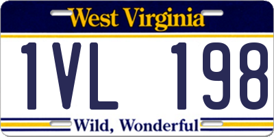 WV license plate 1VL198