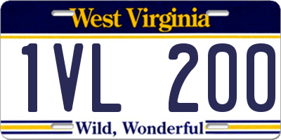 WV license plate 1VL200