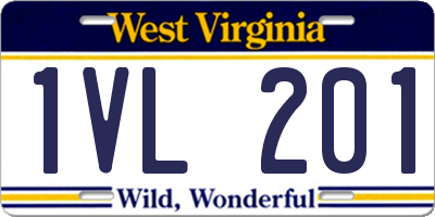 WV license plate 1VL201