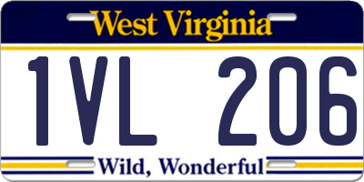 WV license plate 1VL206