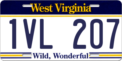 WV license plate 1VL207