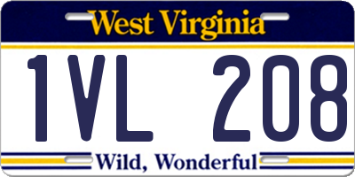 WV license plate 1VL208