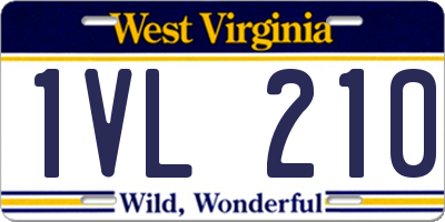 WV license plate 1VL210