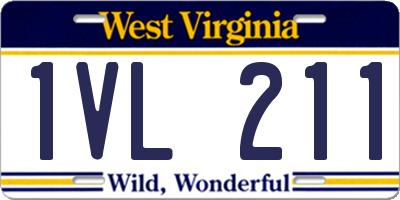WV license plate 1VL211