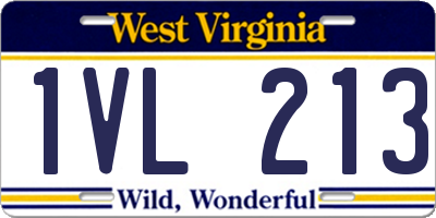 WV license plate 1VL213
