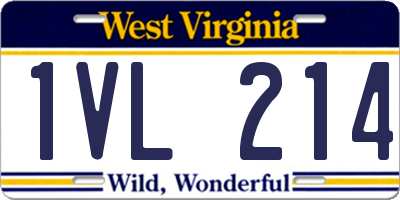 WV license plate 1VL214
