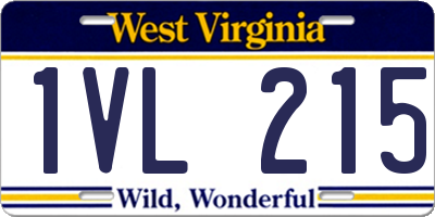 WV license plate 1VL215