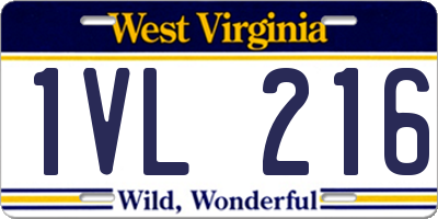 WV license plate 1VL216