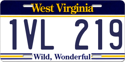 WV license plate 1VL219