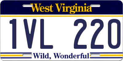 WV license plate 1VL220