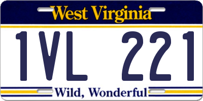 WV license plate 1VL221