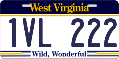 WV license plate 1VL222