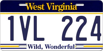 WV license plate 1VL224