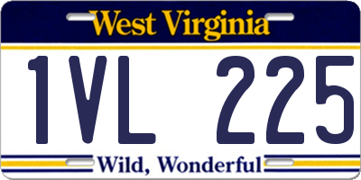 WV license plate 1VL225