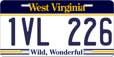 WV license plate 1VL226