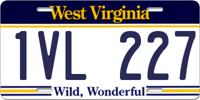 WV license plate 1VL227