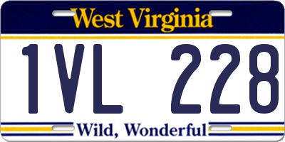 WV license plate 1VL228