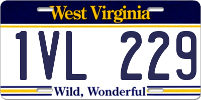 WV license plate 1VL229