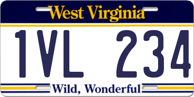 WV license plate 1VL234