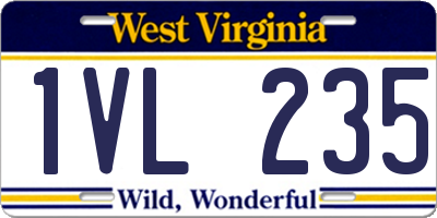 WV license plate 1VL235