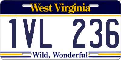 WV license plate 1VL236