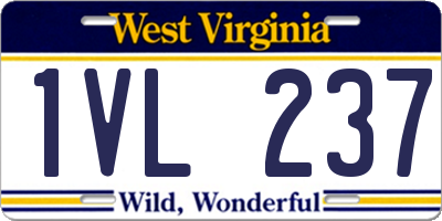 WV license plate 1VL237