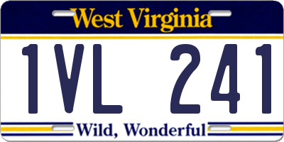 WV license plate 1VL241
