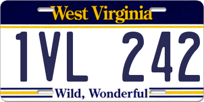 WV license plate 1VL242