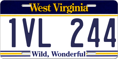 WV license plate 1VL244