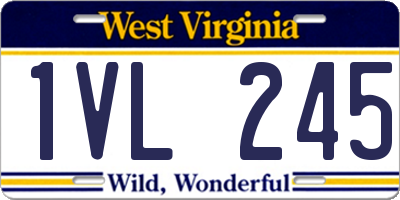 WV license plate 1VL245