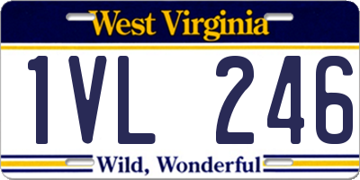 WV license plate 1VL246