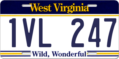 WV license plate 1VL247