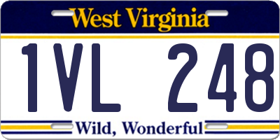 WV license plate 1VL248