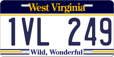 WV license plate 1VL249