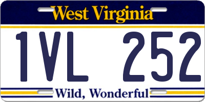 WV license plate 1VL252