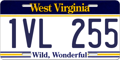 WV license plate 1VL255