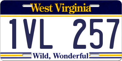 WV license plate 1VL257