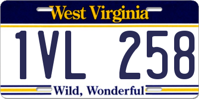 WV license plate 1VL258
