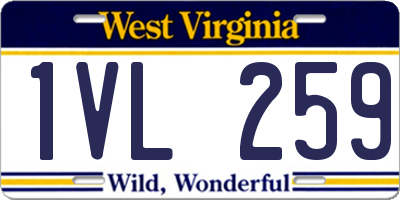 WV license plate 1VL259