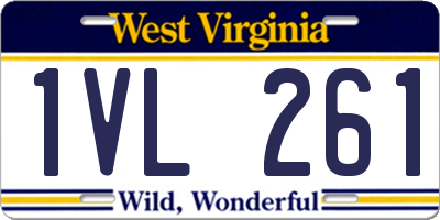 WV license plate 1VL261