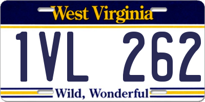 WV license plate 1VL262
