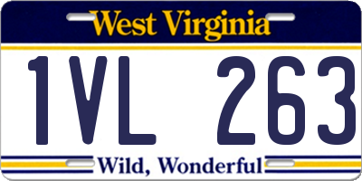 WV license plate 1VL263
